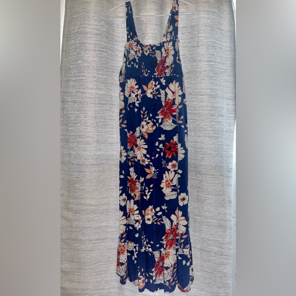 Blue Floral maxi maternity dress | size L | Isabel maternity